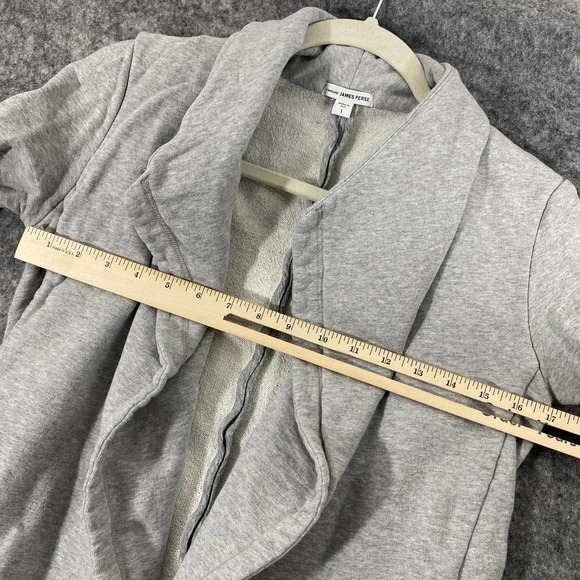 James Perse Jacket 1 Small Gray Knit Long Sleeve Drawstring Layering - Picture 7 of 9